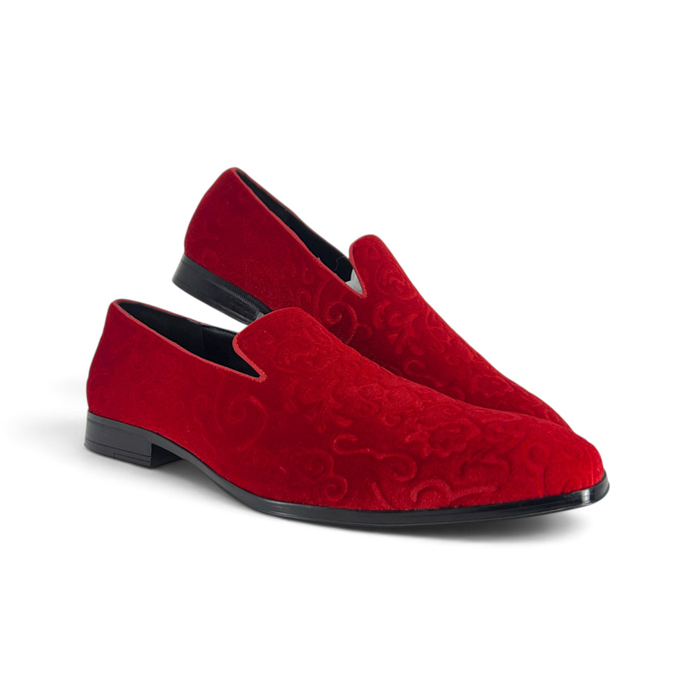 Stacy Adams Saunders Men’s Red Velvet Smoking Loafers Size 14